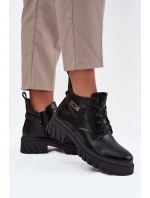 Nízké zateplené dámské kotníkové boty na klínku s ozdobným páskem Černé model 21708426 - Boto Nízké zateplené dámské kotníkové boty na klínku s ozdobným páskem Černé model 21708426 - Boto