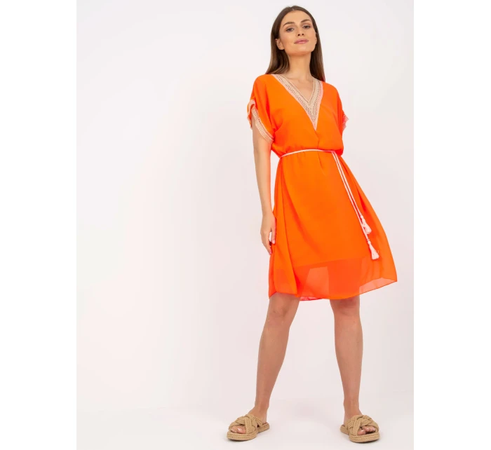 Šaty DHJ SK 1508.12 fluo oranžová