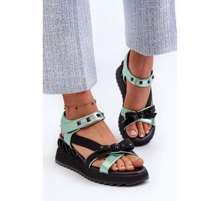 Dámske sandále s mašľou D&A zelené Dámske sandále s mašľou D&A zelené