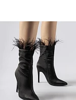 Dámske členkové topánky na podpätku 9582 Black - Super mode