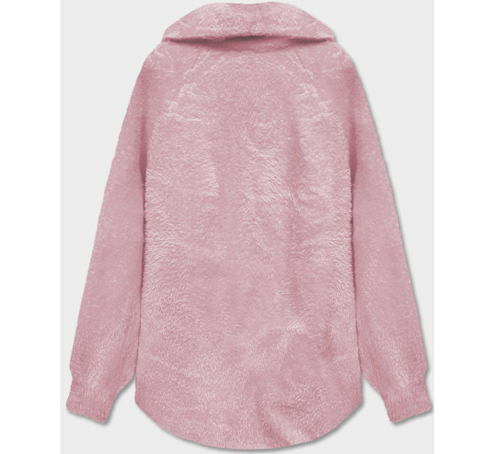 Krátký přehoz přes oblečení typu alpaka v bledě růžové barvě (CJ65)