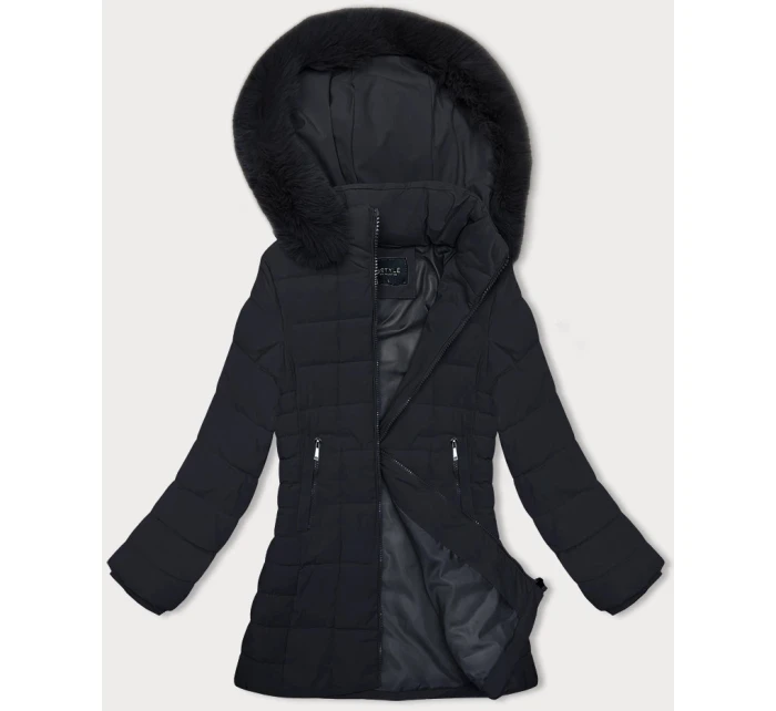 Tmavě modrá prošívaná dámská zimní bunda model 21247029 - J.STYLE