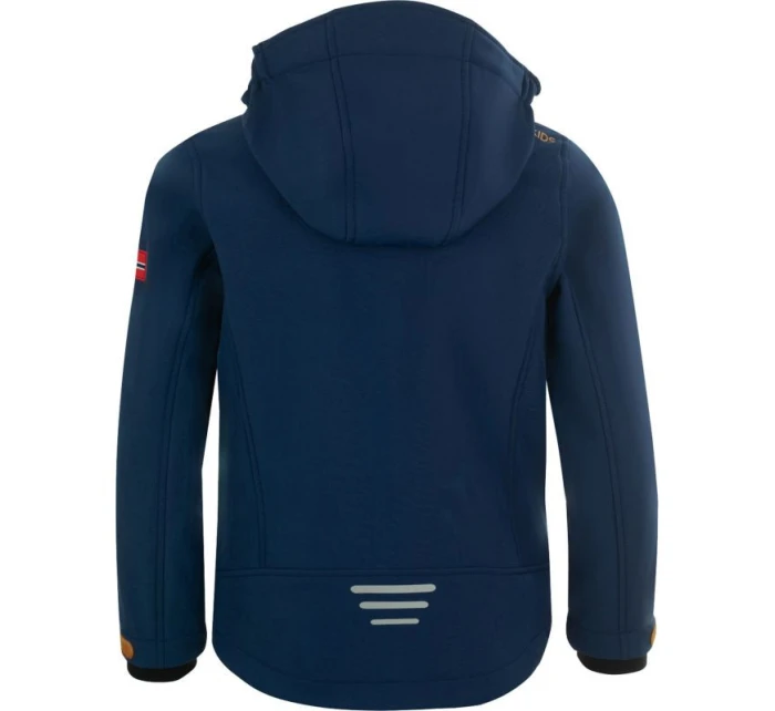 TrollKids Trollfjord softshellová bunda navy blue/gold/yellow (161-146)