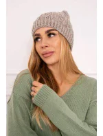 Fleecová čiapka Melisa K241 beige+grey