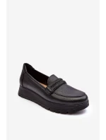 Skórzane Półbuty Na Platformie Z Ozdobą Czarne Lemar Lehira Skórzane Półbuty Na Platformie Z Ozdobą Czarne Lemar Lehira