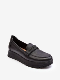 Kožené polobotky s se zdobením černé Lemar model 21635991 - Boto