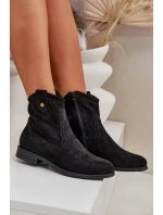 Boty Na Plochém Podpatku  Černé model 21685082 - S.Barski