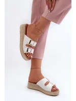 Dámske papuče s opletenou ekokožou, biele Zaloemi Dámske papuče s opletenou ekokožou, biele Zaloemi