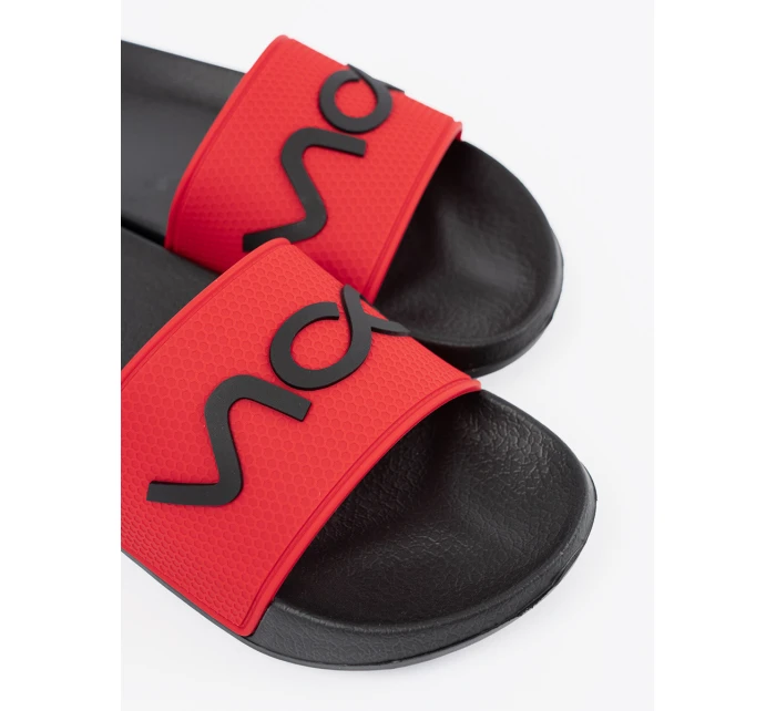 Pohodlné dámske ponožky na plochom podpätku Czarno-czerwony