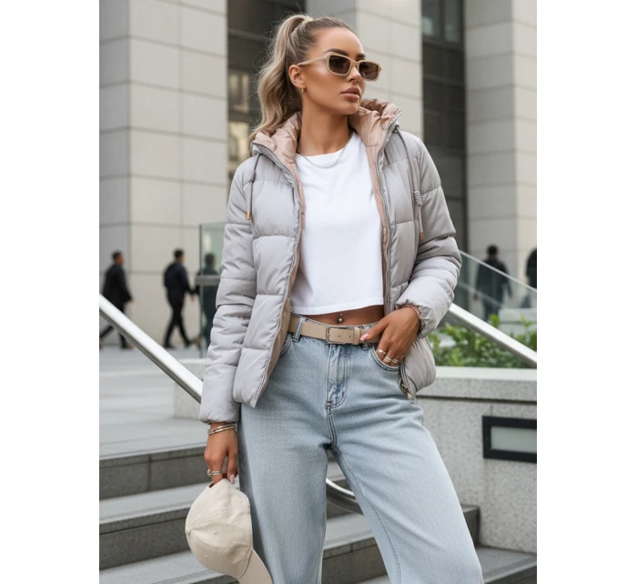 Dámska prechodná bunda prešívaná na oboch stranách VICTORIA SNUG sivá TY3696