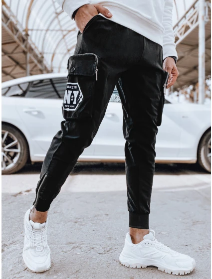 Pánske bojové nohavice čierne FashionStreet UX4309