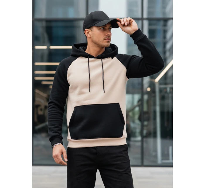 Pánská základní mikina s kapucí béžová Dstreet model 21985966 - FashionStreet Pánská základní mikina s kapucí béžová Dstreet model 21985966 - FashionStreet