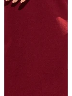 Dámské šaty v bordó barvě s krajkou na rukávech model 6318810 - numoco Dámské šaty v bordó barvě s krajkou na rukávech model 6318810 - numoco