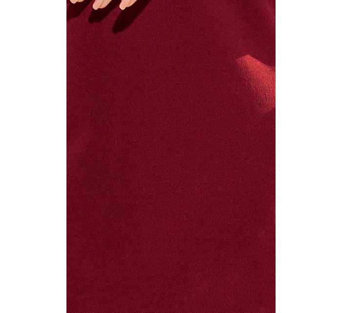 Dámske šaty v bordovej farbe s čipkou na rukávoch model 6318810