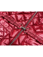 Červená prošívaná dámská bunda s páskem model 17099021 - BH FOREVER