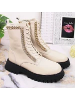 Zateplené kožené topánky s reťazou Artiker W HBH40 Zateplené kožené topánky s reťazou Artiker W HBH40