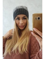 Fleecová čiapka Bibiana K264 graphite+grey
