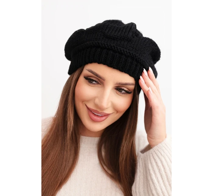 Dámská zimní čepice z vlny s a prodlouženými stranami fialová model 21865220 - K-Fashion