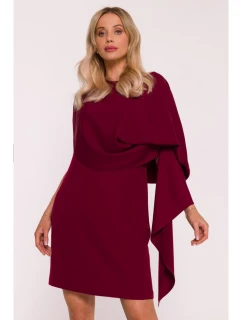 S423 Šaty s puzdrom - bordové