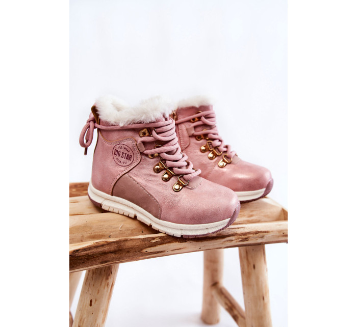 Detské zateplené topánky so zipsom Big Star KK374177 Pink
