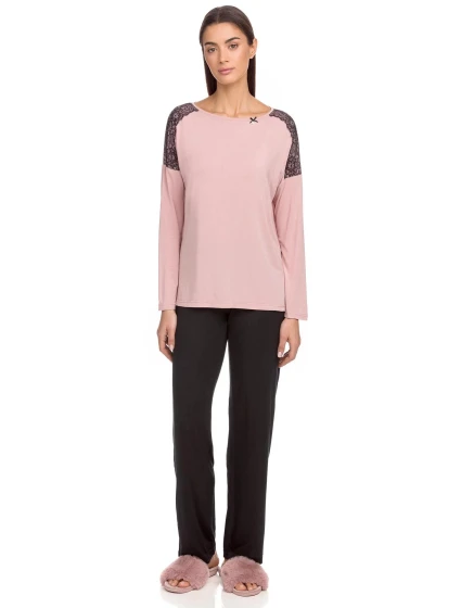 Dvoudílné dámské pyžamo pink model 16257661 - Vamp Dvoudílné dámské pyžamo pink model 16257661 - Vamp