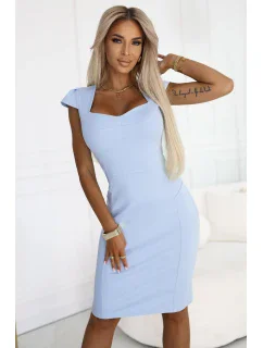 Elegantní midi šaty s výstřihem model 21146240 - numoco