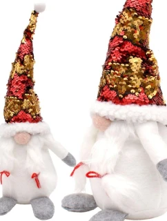 DEKORATÍVNY TRPASLÍK S MAGICKÝMI FLITRAMI 35CM BIELY