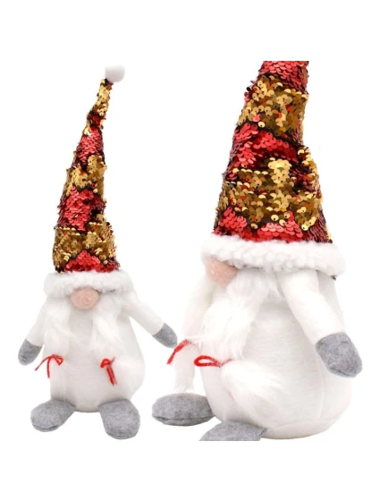 DEKORATÍVNY TRPASLÍK S MAGICKÝMI FLITRAMI 35CM BIELY