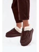 Śniegowce Damskie Z Futerkiem Na Platformie Czekoladowe Rosmira Śniegowce Damskie Z Futerkiem Na Platformie Czekoladowe Rosmira