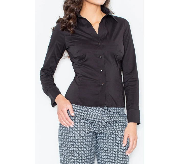 Košieľka Rachel M021 Black - Figl Košieľka Rachel M021 Black - Figl