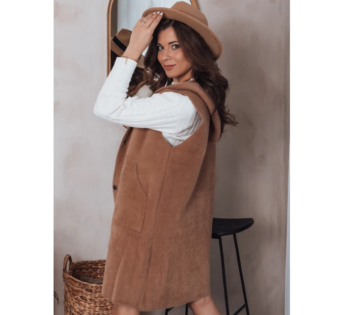 Dámska vesta ARTEMI camel FashionStreet TY4104