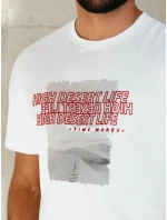 Pánské bílé tričko s potiskem Dstreet model 21975041 - FashionStreet Pánské bílé tričko s potiskem Dstreet model 21975041 - FashionStreet