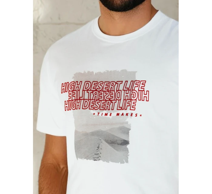 Pánské bílé tričko s potiskem Dstreet model 21975041 - FashionStreet Pánské bílé tričko s potiskem Dstreet model 21975041 - FashionStreet