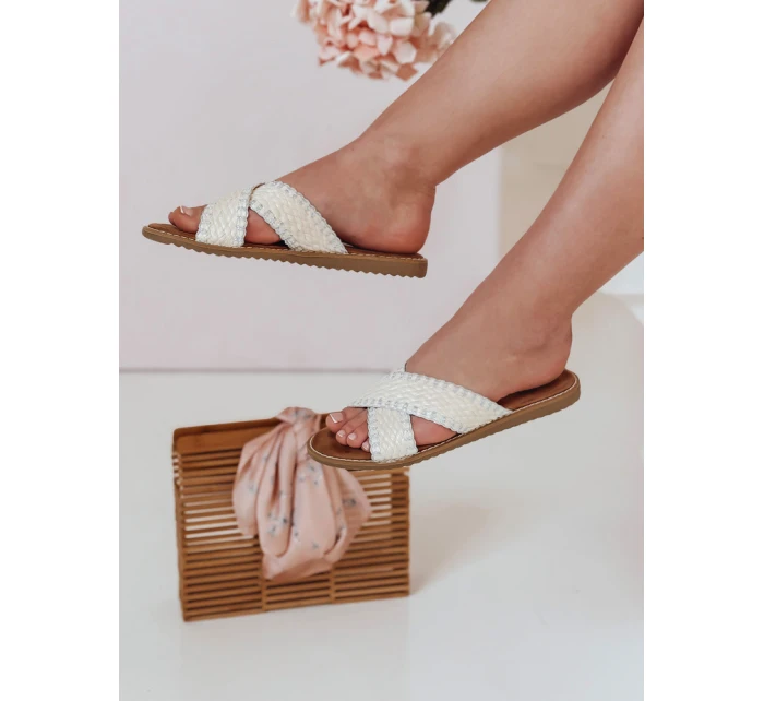 Dámske slamené žabky SOLINIA white FashionStreet ZY0925