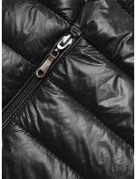 Čierna prešívaná dámska bunda so stojačikom (16M9108-392)