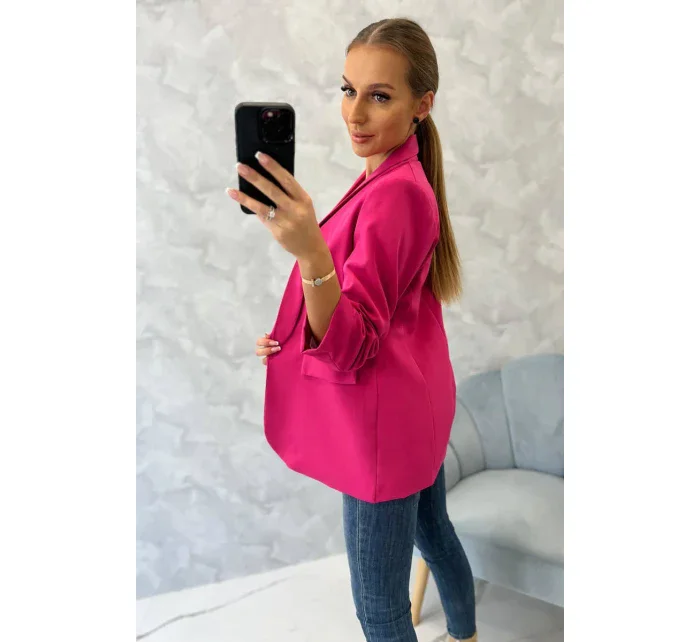 Bunda s chlopňou elegantná fuchsiová
