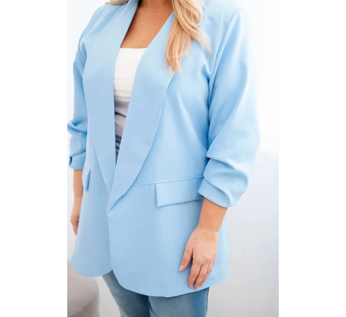 Dámská elegantní plus size sako modrá