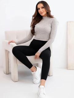 Dámske legíny s vysokým pásom a elastickým pásom čierne