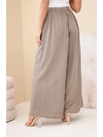 Dámske široké bavlnené nohavice s elastickým pásom fango