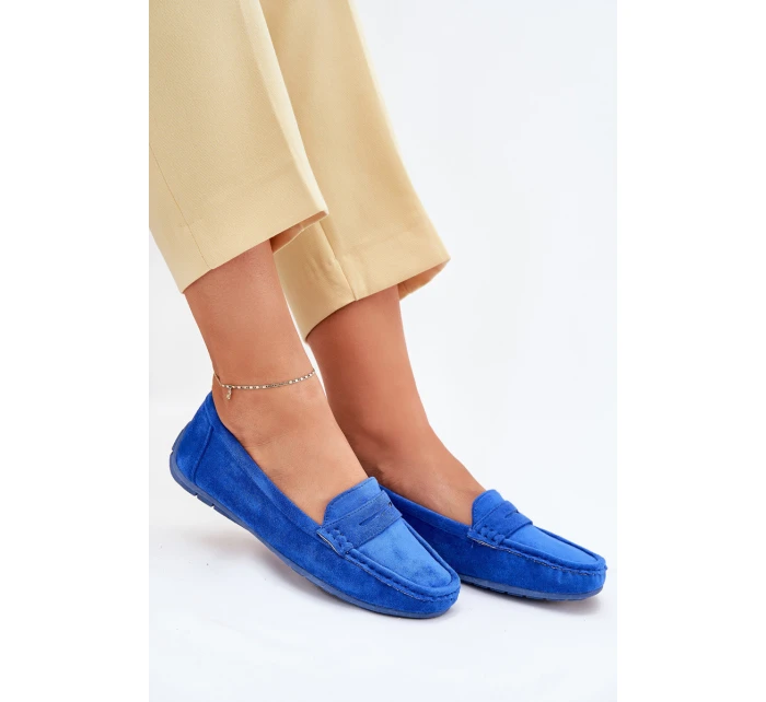 Damskie Zamszowe Mokasyny Kobaltowe Lenvie