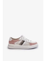 Dámske biele a ružové kožené tenisky D&A Dámske biele a ružové kožené tenisky D&A