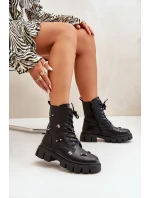 Botki Workery Damskie Z Ozdobami Eko Skórzane Czarne Cadenilla Botki Workery Damskie Z Ozdobami Eko Skórzane Czarne Cadenilla