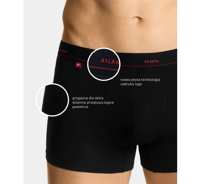 Kvalitné pánske boxerky ATLANTIC PREMIUM - čierne