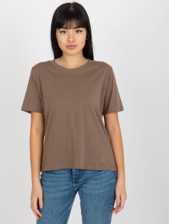 MAYFLIES hnedé dámske jednofarebné bavlnené tričko