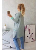 Dvojfarebná pláštenka s kapucňou 21679 mätová+šedá - Kesi