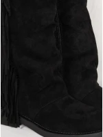 Dámské semišové černé kozačky Dstreet model 21995741 - FashionStreet