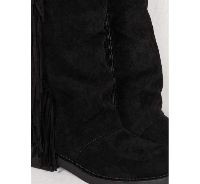 Dámské semišové černé kozačky Dstreet model 21995741 - FashionStreet