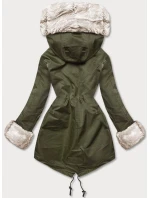 Bunda parka v army barvě s kožešinovou podšívkou model 21246675 - J.STYLE