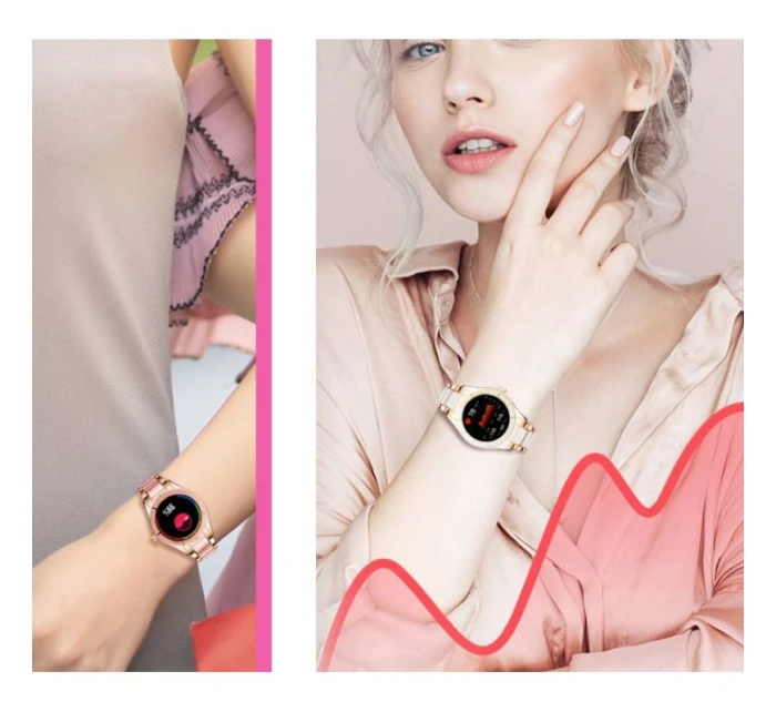 Dámské chytré hodinky Pink model 21804951 - RUBICON Dámské chytré hodinky Pink model 21804951 - RUBICON