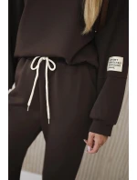 Súprava tepláky + nohavice maslová látka hnedá